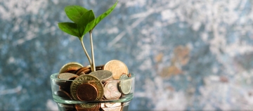coins in a vase